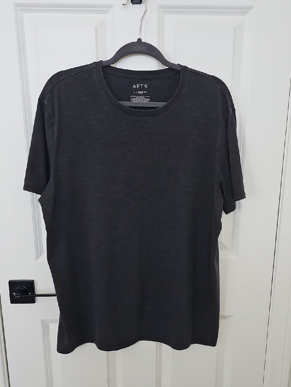 Apt 9 Space Dye Crew Neck Short Sleeve Basic T Shirt Dark Gray L